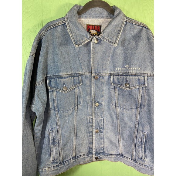 Rare Vintage Space Needle Mens XL Polar Bear Graphics Denim Jacket New With Tags - Picture 3 of 12